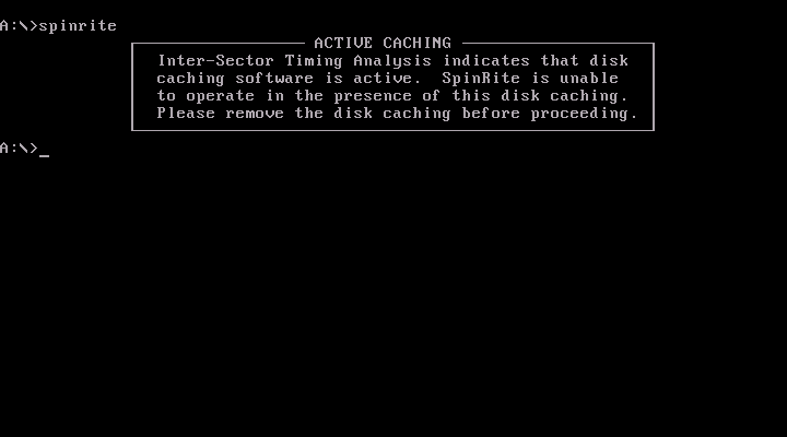 how to run spinrite 6 from dos command prompt