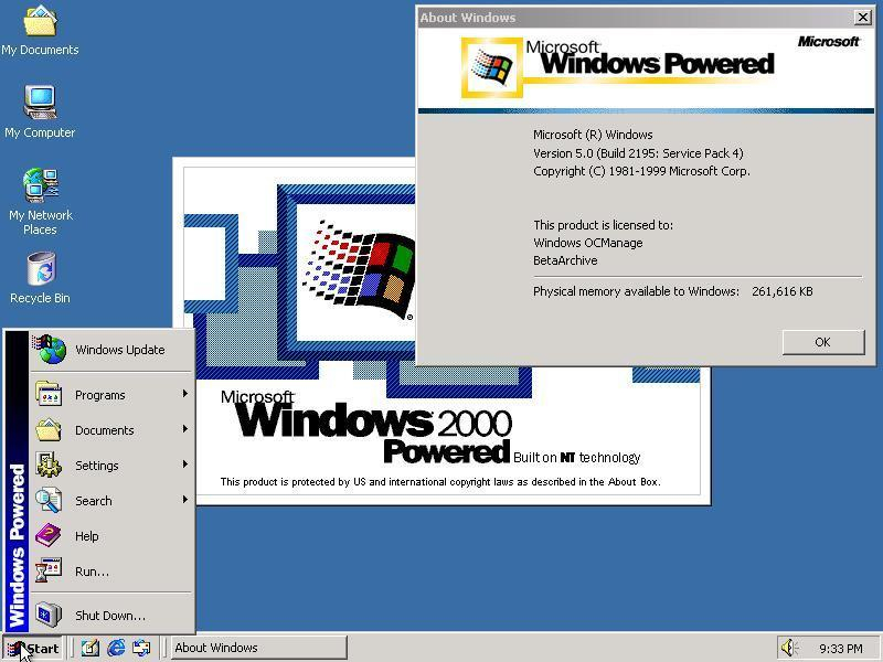 Сколько памяти поддерживает windows 2000