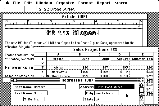 microsoft works spreadsheet format